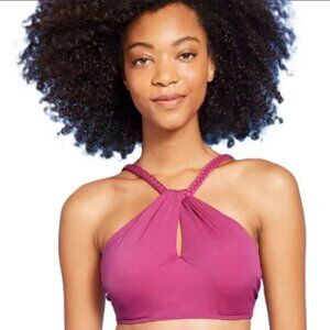 Women's High Neck Braided Strap Bikini Top - Shade & Shore Purple 36C